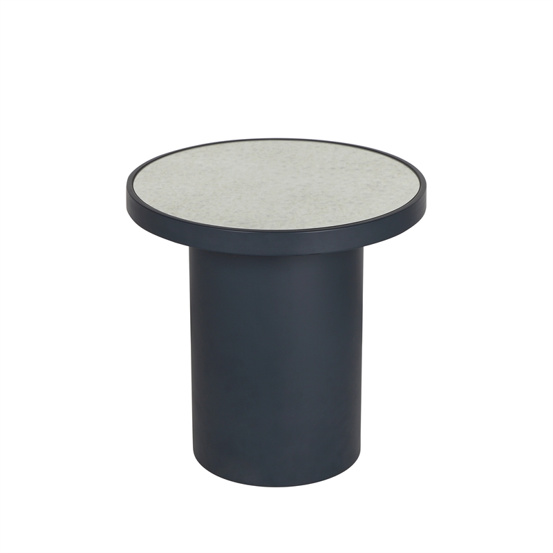 Maklaine Modern Contemporary Antique Silver Mirrored Side Table