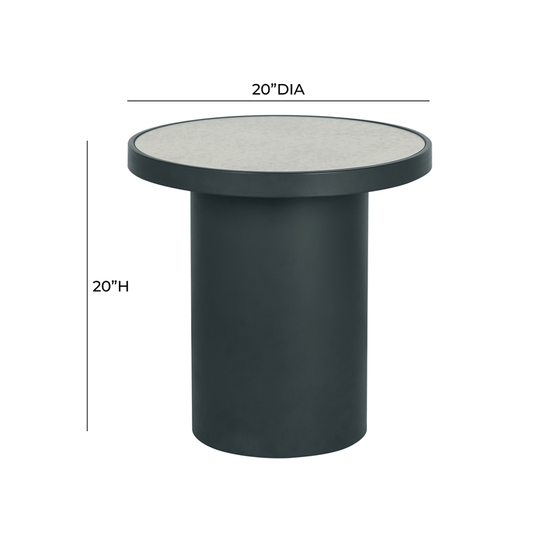 Maklaine Modern Contemporary Antique Silver Mirrored Side Table