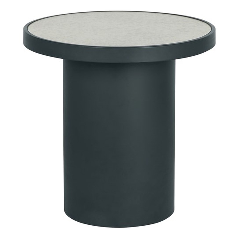Maklaine Modern Contemporary Antique Silver Mirrored Side Table
