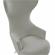 Maklaine Contemporary Gray Velvet Channel Tufted Wingback Chair
