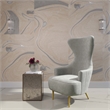 Maklaine Contemporary Gray Velvet Channel Tufted Wingback Chair