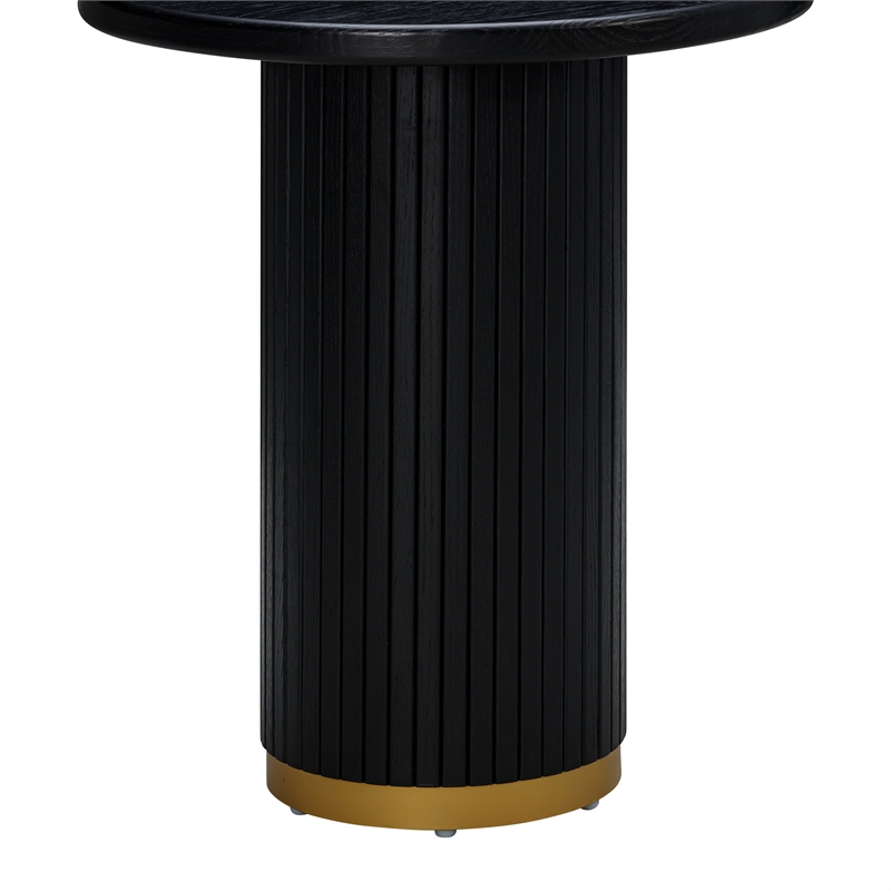 Maklaine Modern Contemporary Wood Entry Table in Black Oak Finish