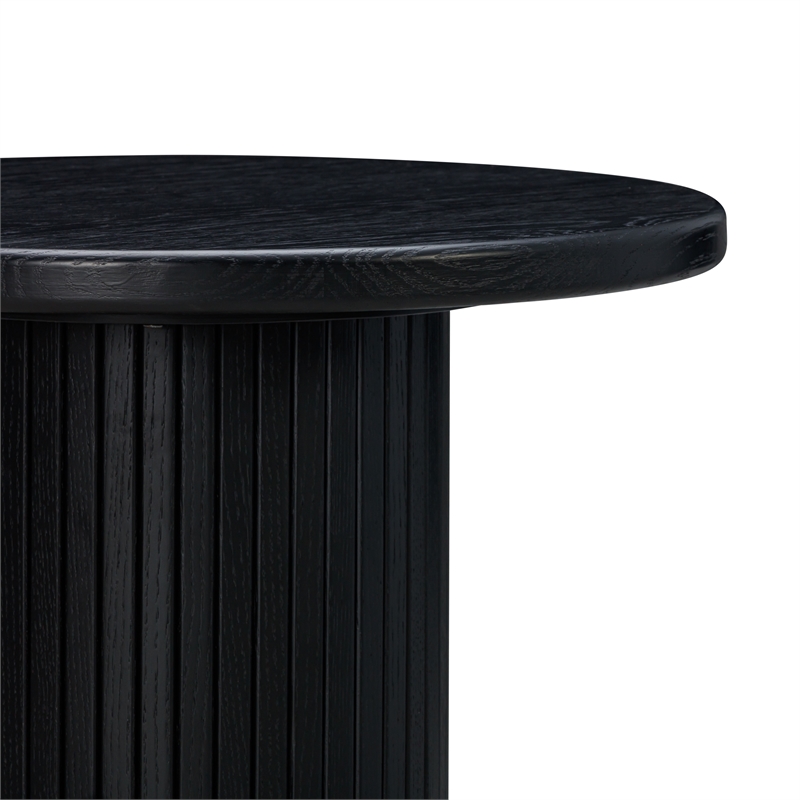 Maklaine Modern Contemporary Wood Entry Table in Black Oak Finish