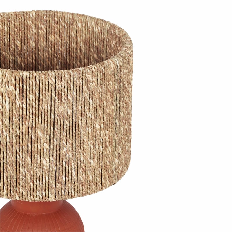 Maklaine Terracotta Natural Table Lamp