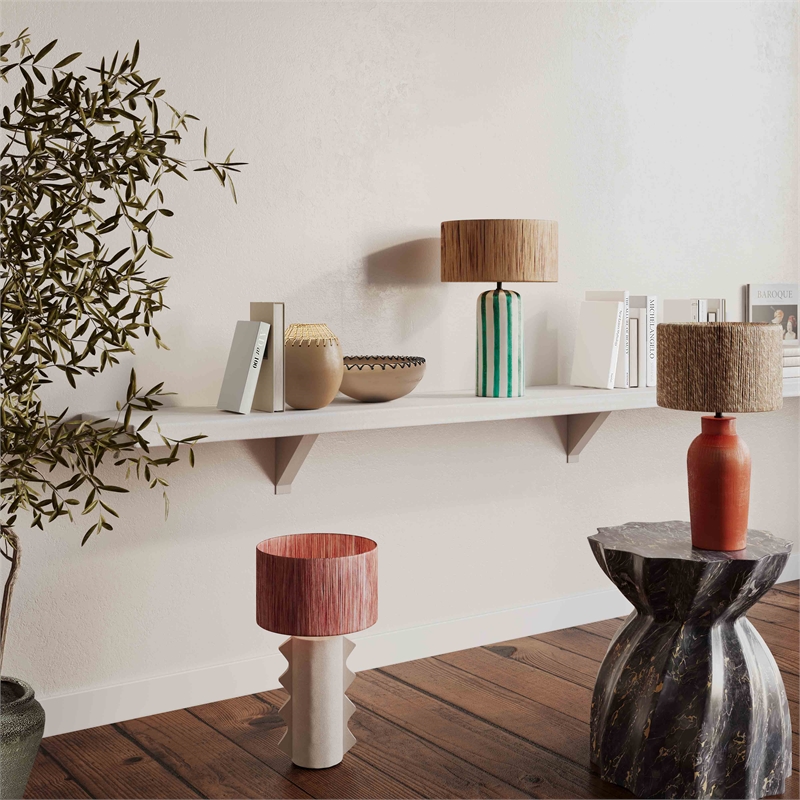Maklaine Terracotta Natural Table Lamp