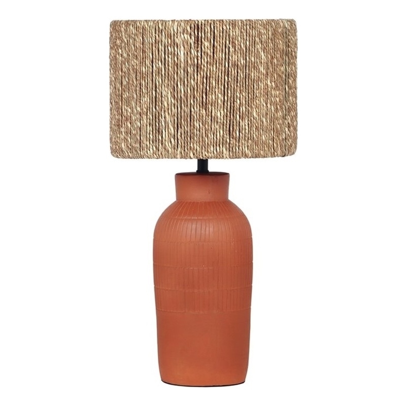 Maklaine Terracotta Natural Table Lamp