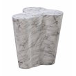 Maklaine Modern Contemporary White Marble Finish Short Side Table