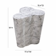 Maklaine Modern Contemporary White Marble Finish Short Side Table