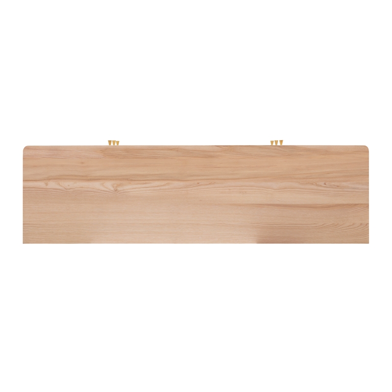 Maklaine Modern Contemporary Cane 6 Drawer Dresser in Brown Finish