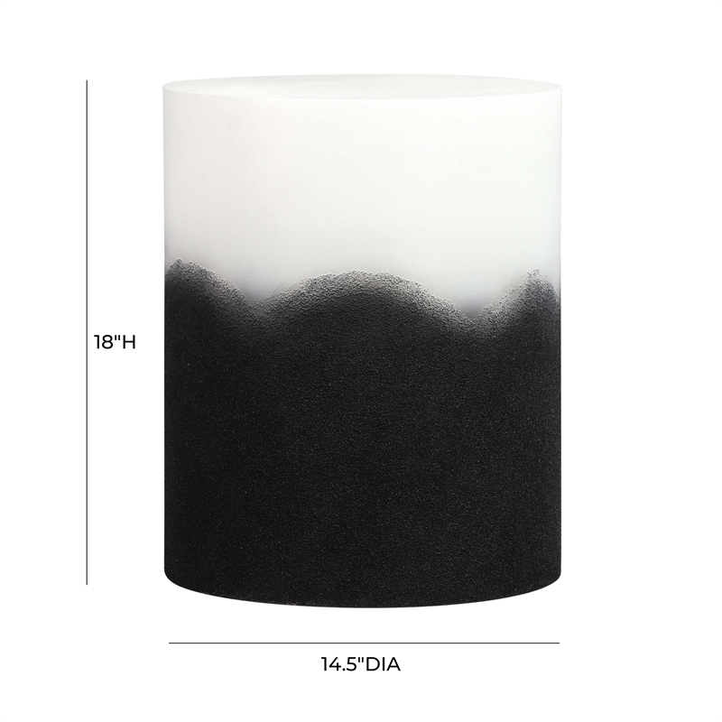 Maklaine Modern Contemporary Black and White Mango Wood Side Table