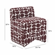 Maklaine Modern Contemporary Merlot Geometric Jacquard Weave Stool