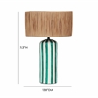 Maklaine Modern Contemporary Green Striped Papier Mache Table Lamp