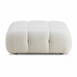 Maklaine Modern Contemporary Cream Vegan Shearling Modular Ottoman