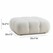 Maklaine Modern Contemporary Cream Vegan Shearling Modular Ottoman