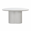 Maklaine Concrete White Dining Table Round Outdoor Safe Minor Assembly Required