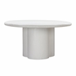 Maklaine Concrete White Dining Table Round Outdoor Safe Minor Assembly Required