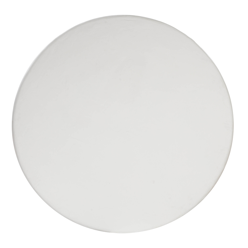 Maklaine Concrete White Dining Table Round Outdoor Safe Minor Assembly Required