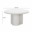Maklaine Concrete White Dining Table Round Outdoor Safe Minor Assembly Required
