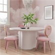 Maklaine Concrete White Dining Table Round Outdoor Safe Minor Assembly Required