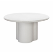 Maklaine Concrete White Dining Table Round Outdoor Safe Minor Assembly Required