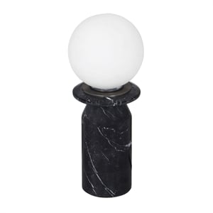 Maklaine Modern Contemporary Glass Marble Lamp in Onyx Black Finish
