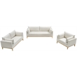 Maklaine Linen Cream Sofa Rectangular 89.5