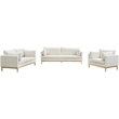 Maklaine Linen Cream Sofa Rectangular 89.5