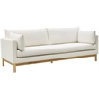 Maklaine Linen Cream Sofa Rectangular 89.5
