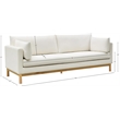 Maklaine Linen Cream Sofa Rectangular 89.5