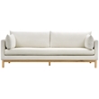 Maklaine Linen Cream Sofa Rectangular 89.5
