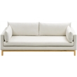Maklaine Linen Cream Sofa Rectangular 89.5