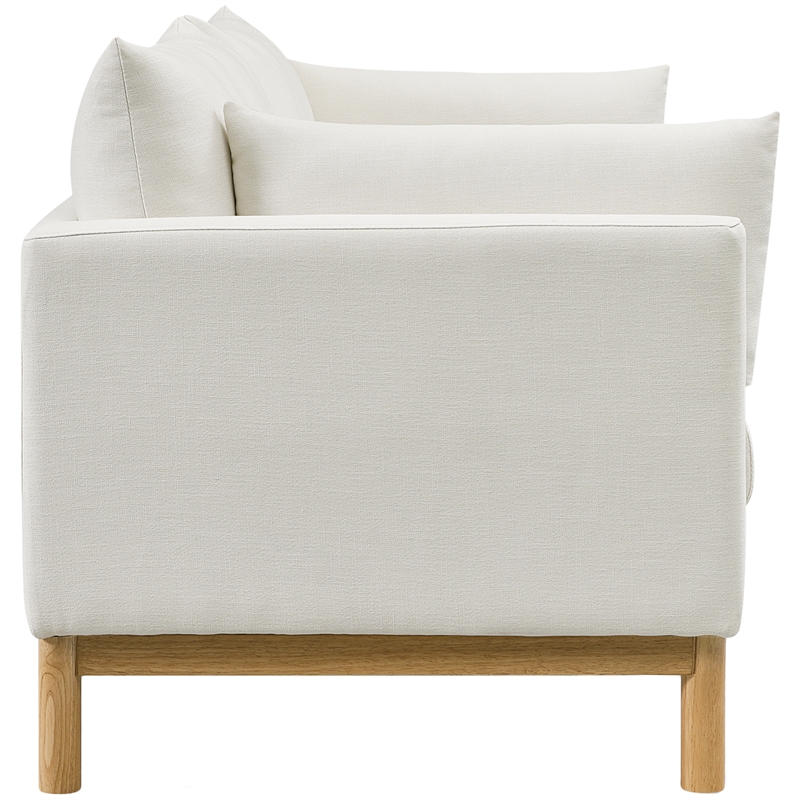 Maklaine Linen Cream Sofa Rectangular 89.5