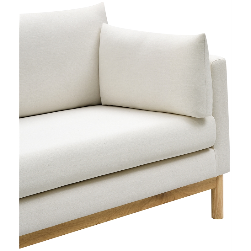 Maklaine Linen Cream Sofa Rectangular 89.5