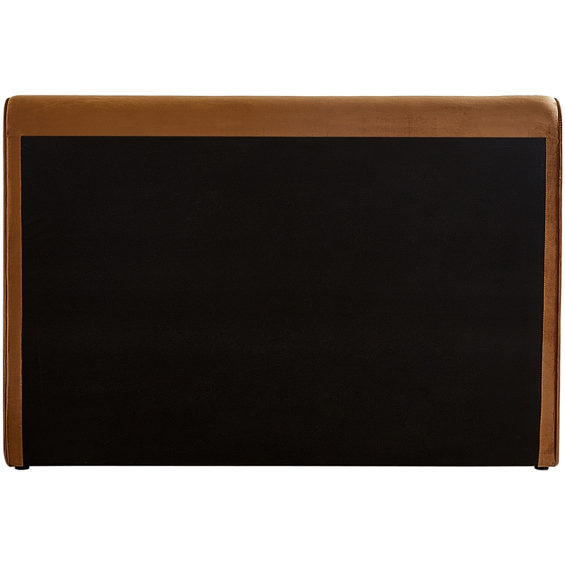 Maklaine Rich Soft Saddle Velvet Curved Headboard and Footboard Queen Bed