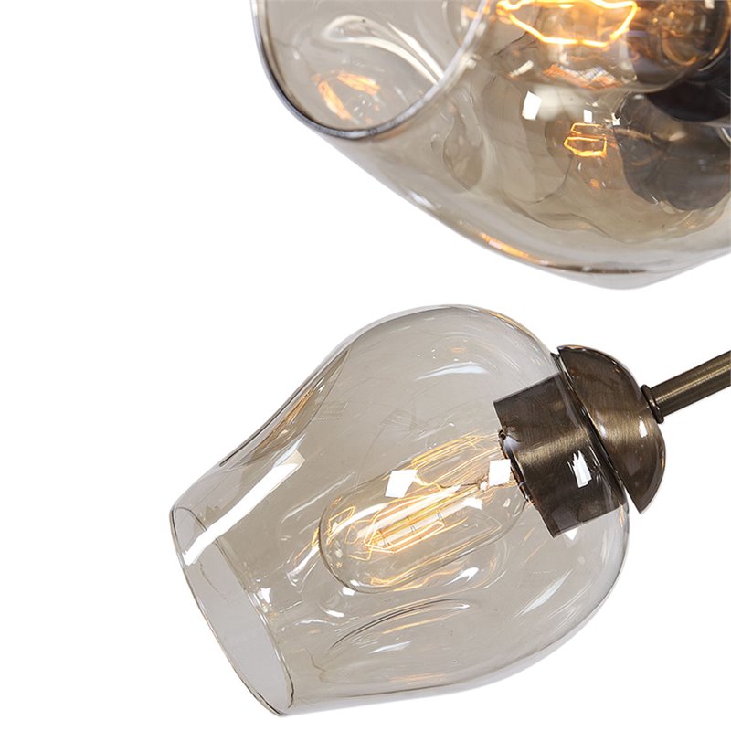Maklaine Steel and Glass Antique Brass Chandelier Sputnik 12-Light Unassembled