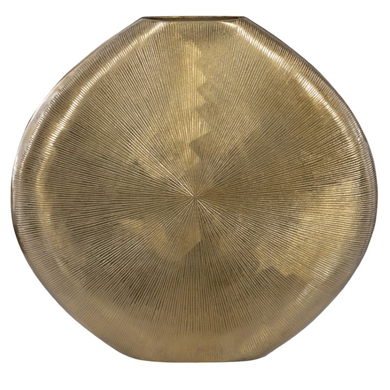 Maklaine Aluminum Gold Vase Rectangular Contemporary 22