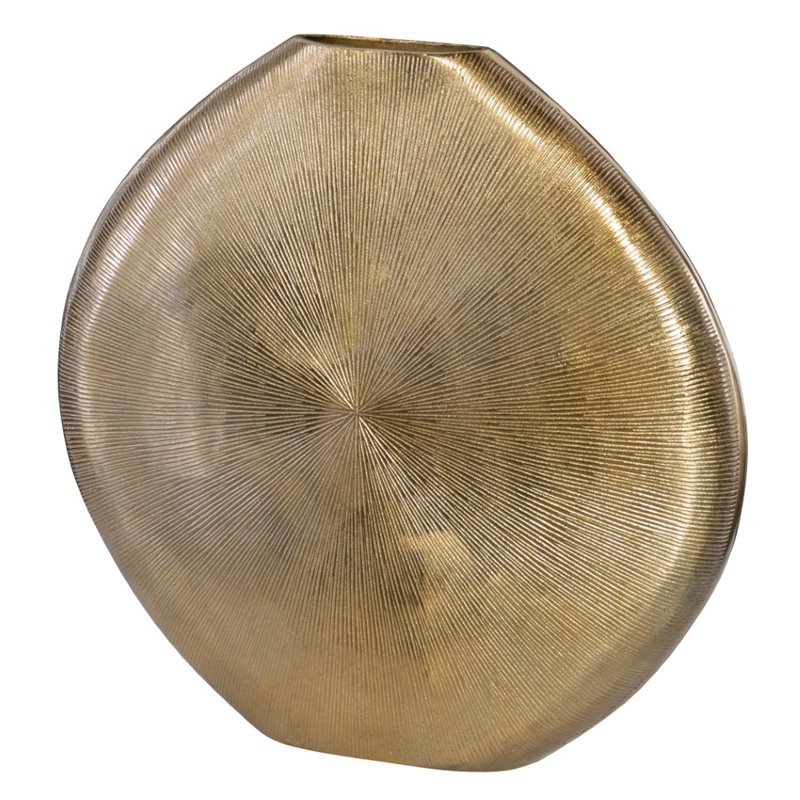 Maklaine Aluminum Gold Vase Rectangular Contemporary 22