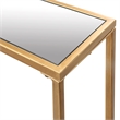 Maklaine Contemporary Metal Console Table with Mirror Top Self in Gold