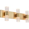 Maklaine Contemporary 6 Light Clear LED Vanity Light in Gold