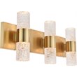 Maklaine Contemporary 6 Light Clear LED Vanity Light in Gold