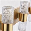 Maklaine Contemporary 6 Light Clear LED Vanity Light in Gold