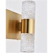 Maklaine Contemporary 6 Light Clear LED Vanity Light in Gold