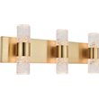 Maklaine Contemporary 6 Light Clear LED Vanity Light in Gold