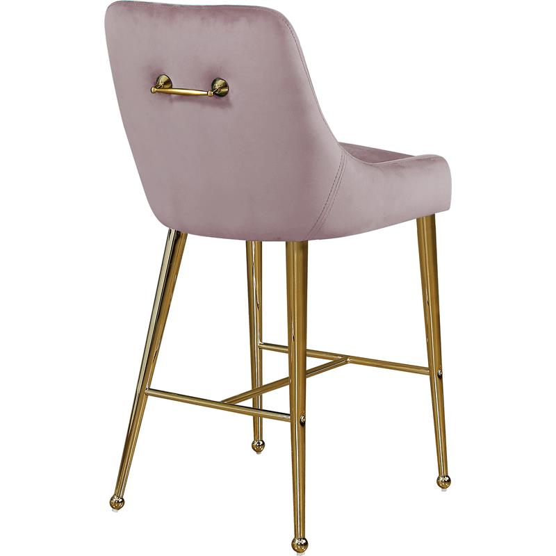 Maklaine Velvet Pink Bar Stool Contemporary 28