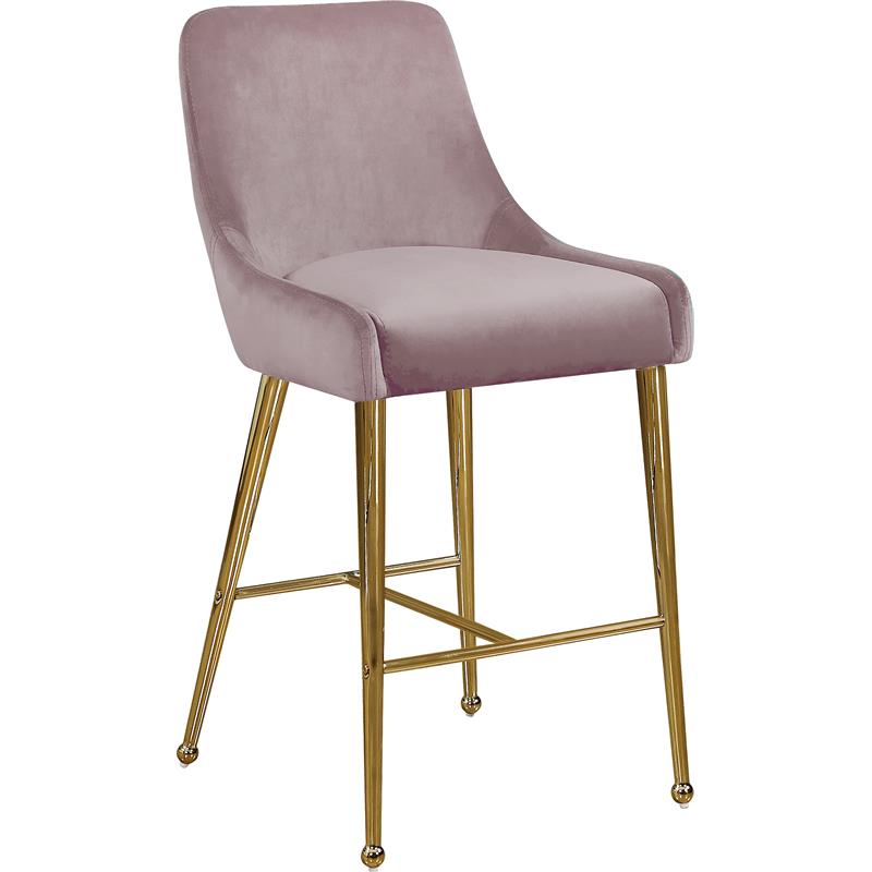 Maklaine Velvet Pink Bar Stool Contemporary 28