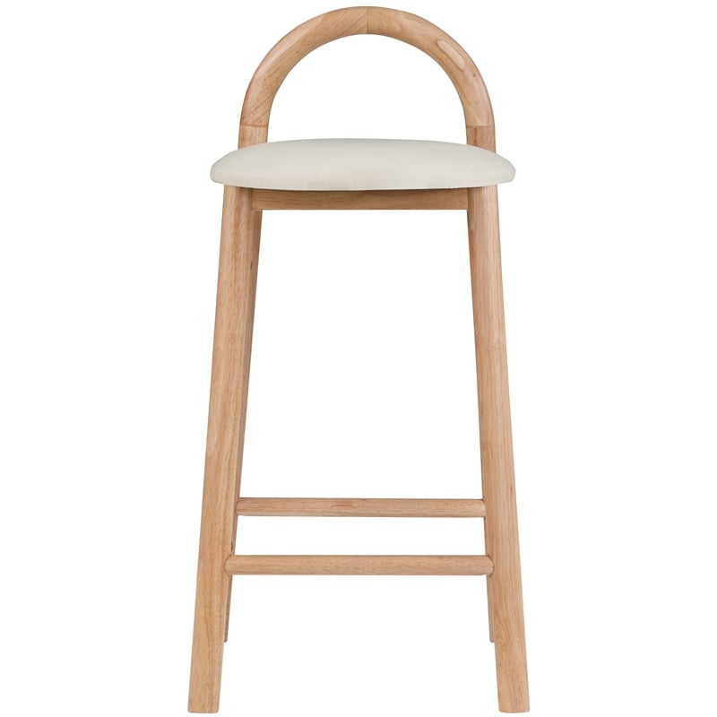 Maklaine Contemporary Soft Cream Vegan Leather Stool (Set of 4)