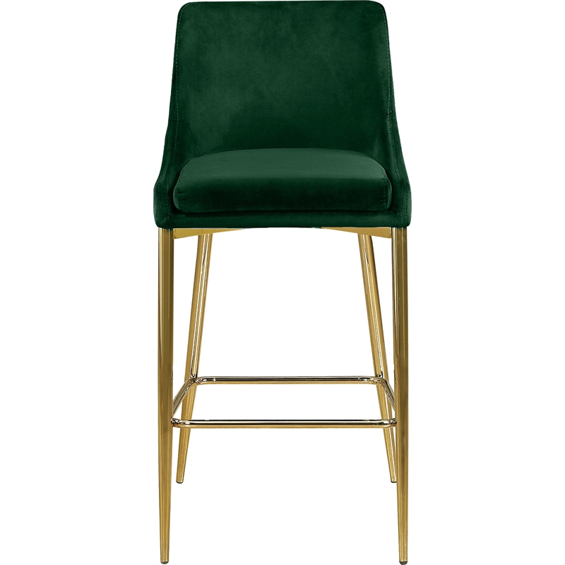 Maklaine Contemporary Green Velvet Counter Height Stool (Set of 6)