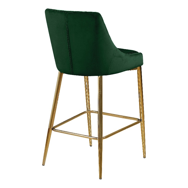 Maklaine Contemporary Green Velvet Counter Height Stool (Set of 6)