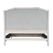 Makline Transitional Oak Wood Framed Linen Upholstered King Panel Bed