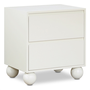 Maklaine Contemporary Rich Cream Finish Solid Ash Wood Night Stand